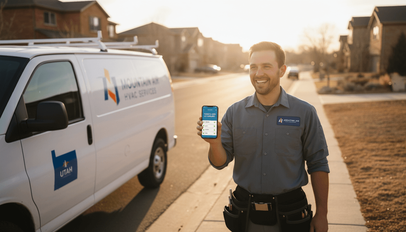 Service professional checking high-intent appointment confirmations on their phone