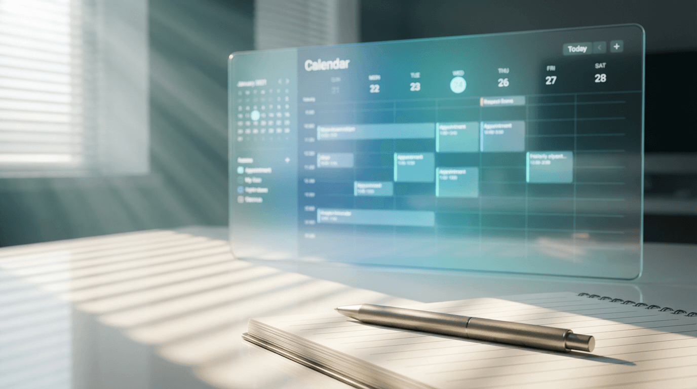 Professional taking a high-intent appointment call at desk